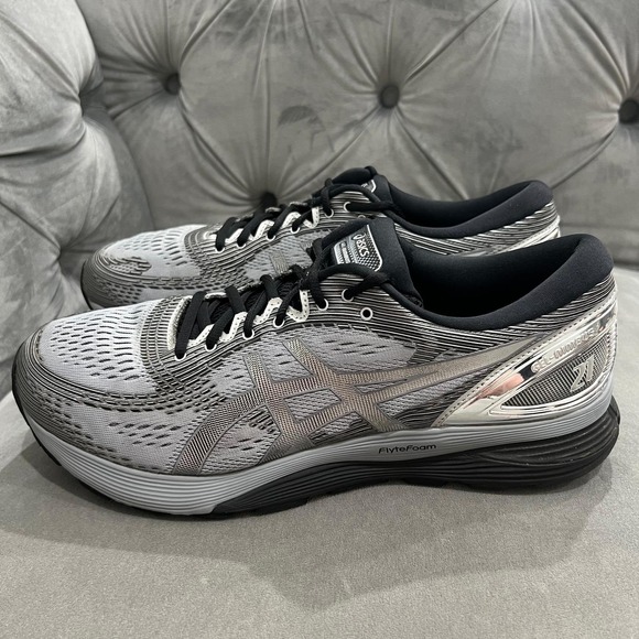Asics Other - Asics Gel-Nimbus 21 Running Shoes Mens 12 Sheet Rock Silver Platinum Sneakers